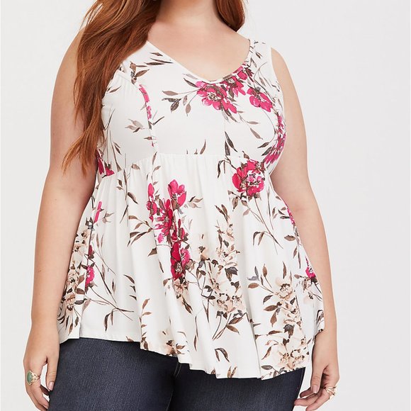 torrid Tops - Torrid Floral Babydoll Tank